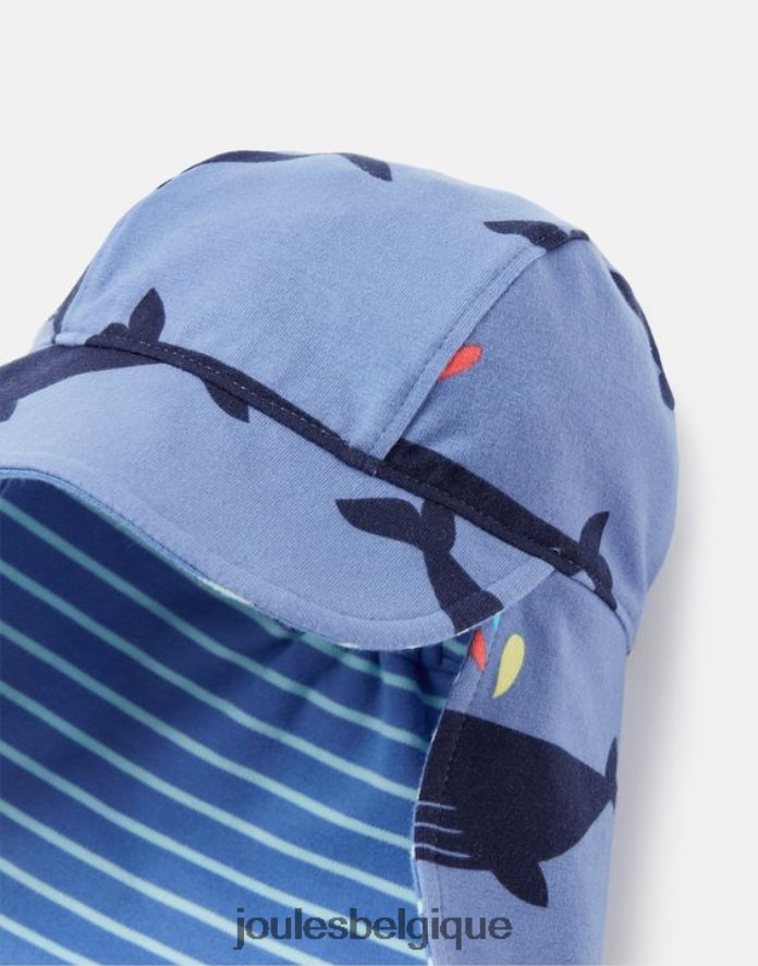 baleine bleue bonnet jersey protège-cou sonny 0-4 ans bébés accessoires Joules ND0H6T397