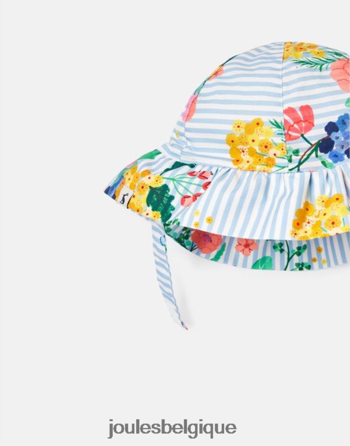 floral à rayures bleues chapeau de soleil imprimé brit bébés accessoires Joules ND0H6T409