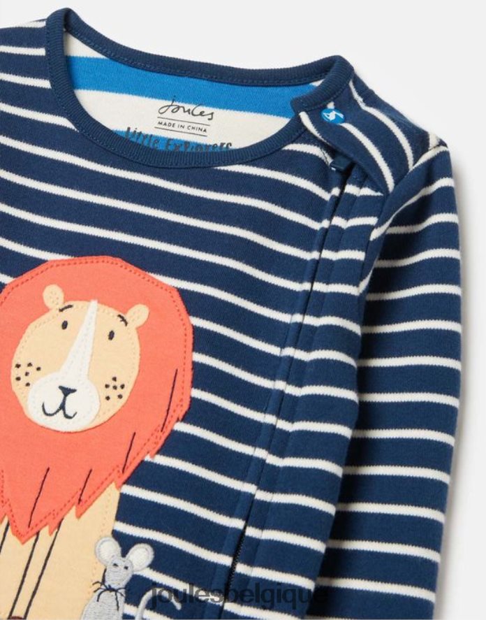 lion de la marine combinaison zippée en coton biologique 0-9 mois bébés accessoires Joules ND0H6T430
