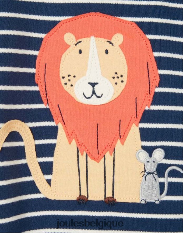 lion de la marine combinaison zippée en coton biologique 0-9 mois bébés accessoires Joules ND0H6T430