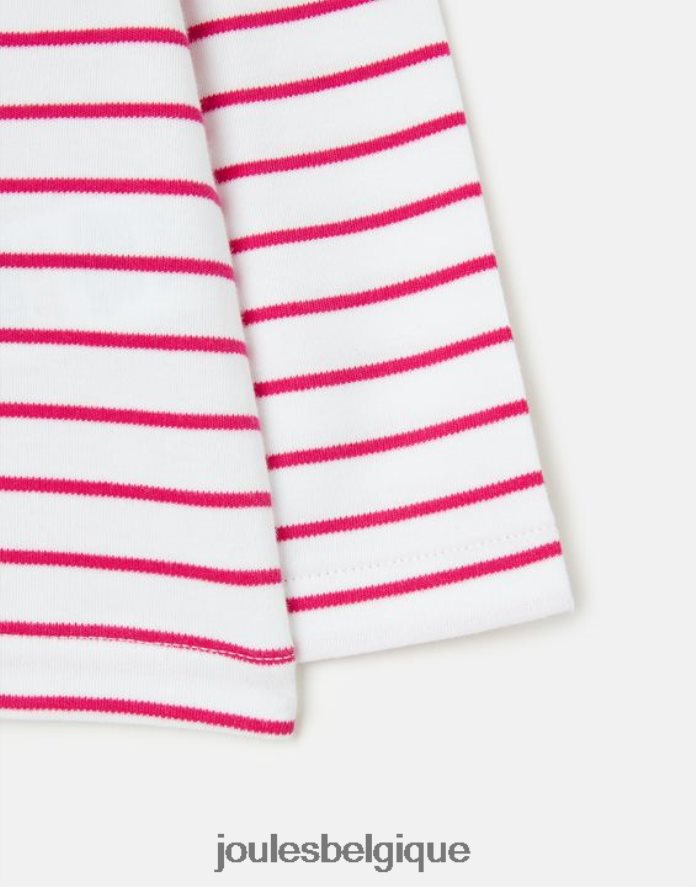 bande rose t-shirt manches longues à rayures portuaires 0 - 3 ans bébés vêtements Joules ND0H6T405