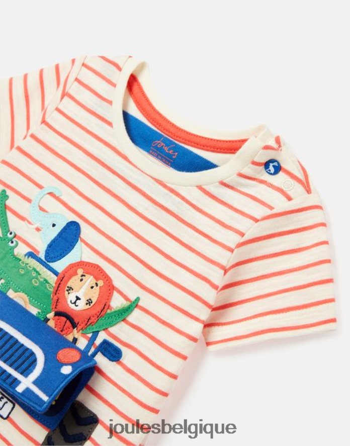 camion à rayures rouges t-shirt tate artwork 0-3 ans bébés vêtements Joules ND0H6T401