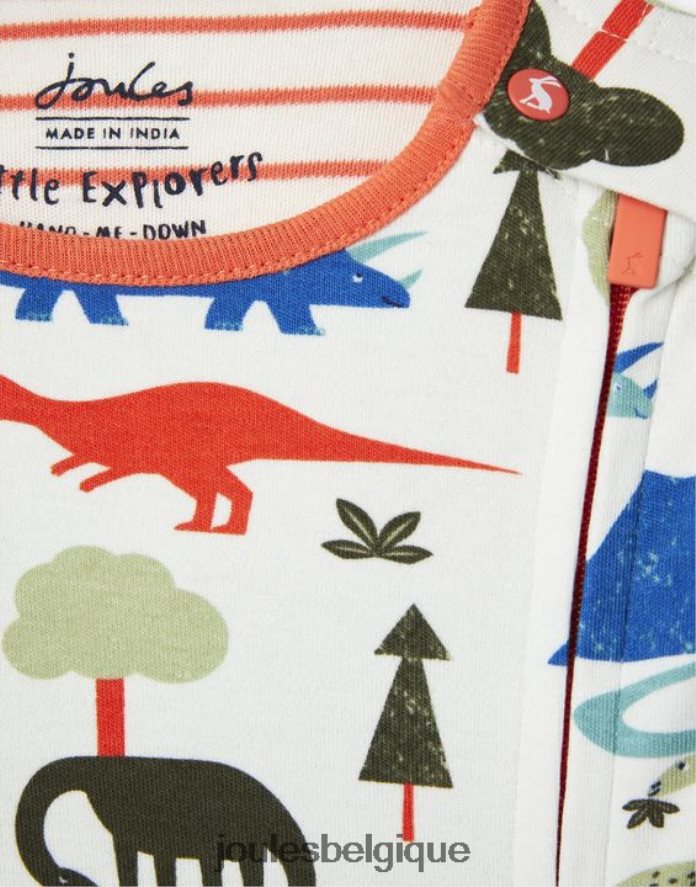 dinosaure combinaison zippée en coton biologique 0-9 mois bébés vêtements Joules ND0H6T429