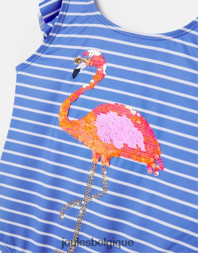 flamant rose à rayures bleues maillot de bain splash sequins 2-12 ans bébés vêtements Joules ND0H6T299
