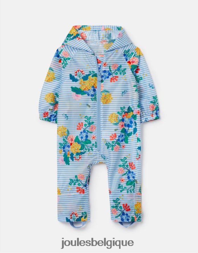 floral à rayures bleues combinaison imperméable flaque d'eau 3 mois-3 ans bébés vêtements Joules ND0H6T414