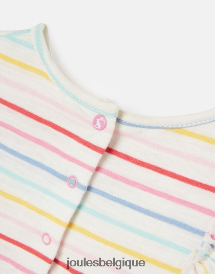 multi-rayures iola robe à manches longues et volants 0-3 ans filles vêtements Joules ND0H6T421