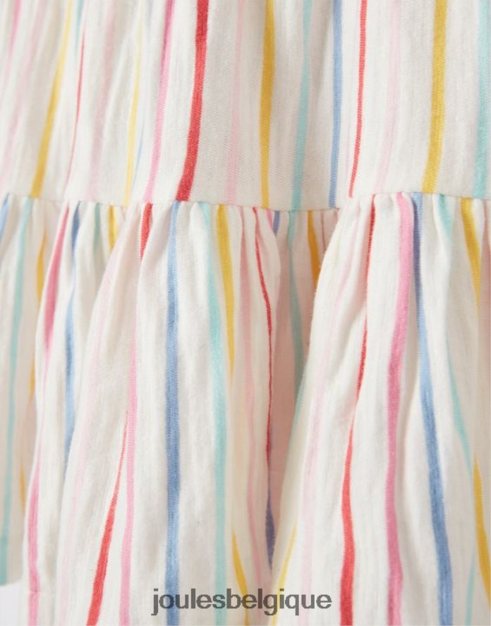 multi-rayures iola robe à manches longues et volants 0-3 ans filles vêtements Joules ND0H6T421