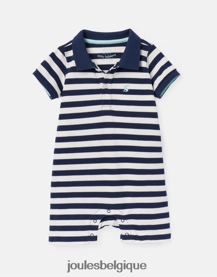 rayure bleue blanche barboteuse polo filbert 0-24 mois bébés vêtements Joules ND0H6T428