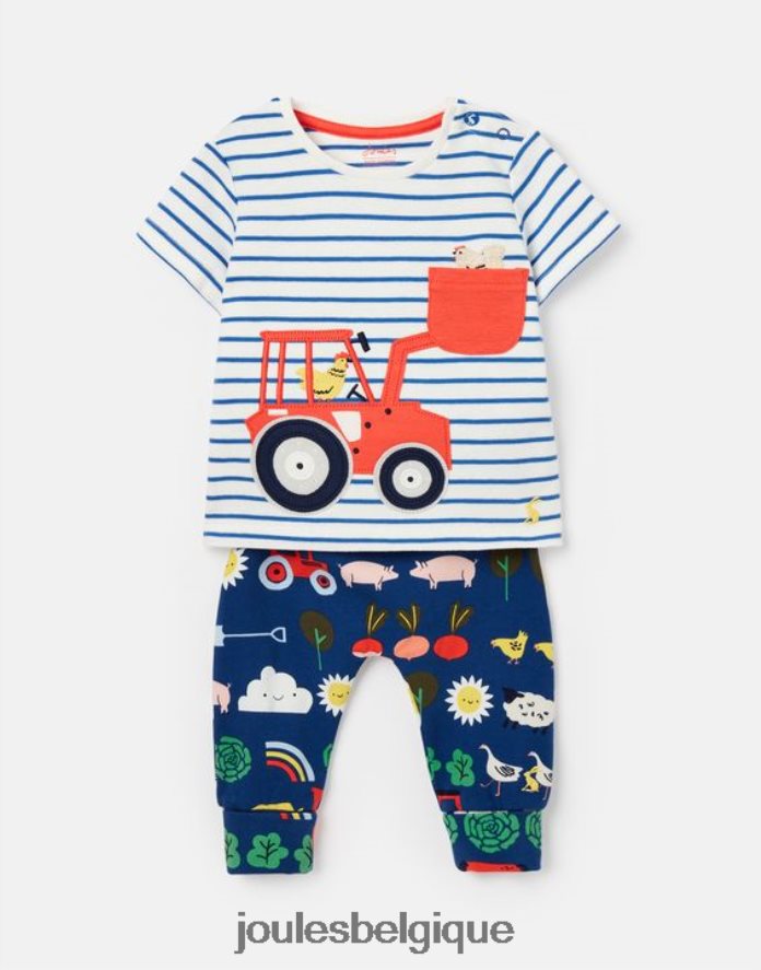 tracteur bleu ensemble d'œuvres d'art Byron 0-3 ans bébés vêtements Joules ND0H6T438