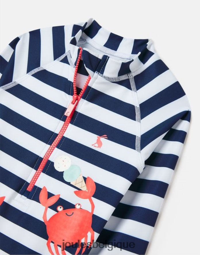 crabes à rayures marine combinaison anti-éruption solaire 0-3 ans bébés vêtements Joules ND0H6T431