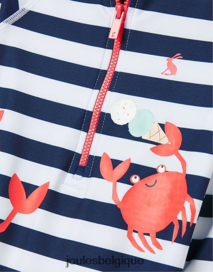 crabes à rayures marine combinaison anti-éruption solaire 0-3 ans bébés vêtements Joules ND0H6T431