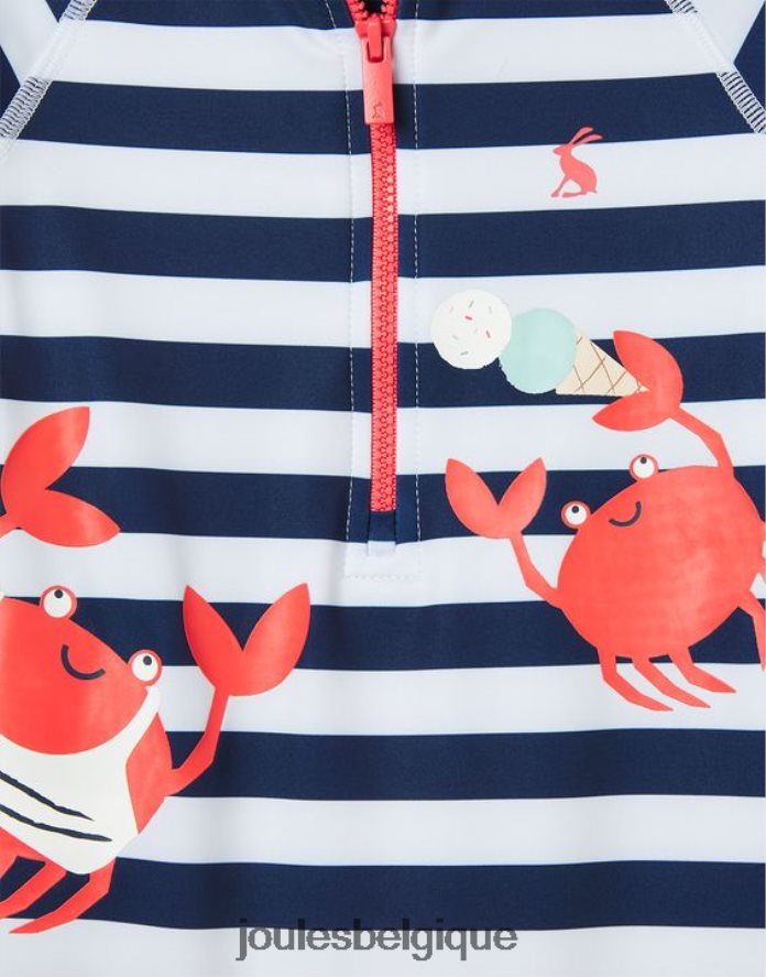 crabes à rayures marine combinaison anti-éruption solaire 0-3 ans bébés vêtements Joules ND0H6T431