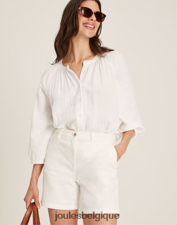 blanc brillant short chino mi-long croisière femmes vêtements Joules ND0H6T49