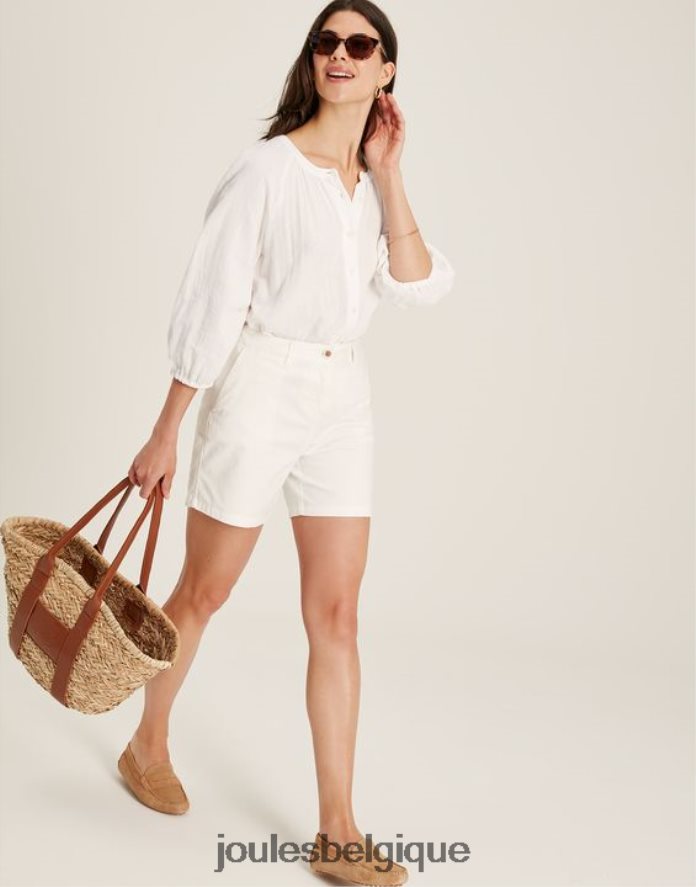 blanc brillant short chino mi-long croisière femmes vêtements Joules ND0H6T49