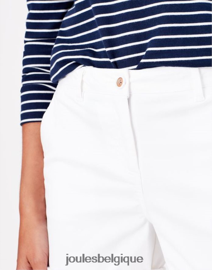 blanc brillant short chino mi-long croisière femmes vêtements Joules ND0H6T74