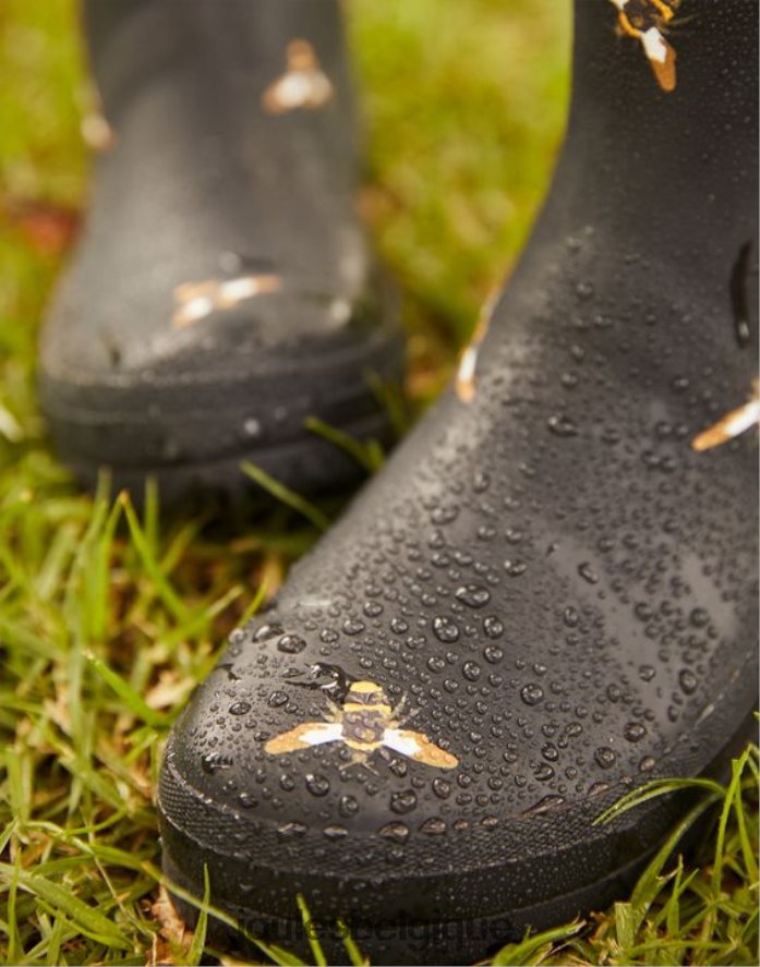 abeilles noires métalliques bottes de pluie mi-hautes imprimées Molly femmes chaussure Joules ND0H6T6