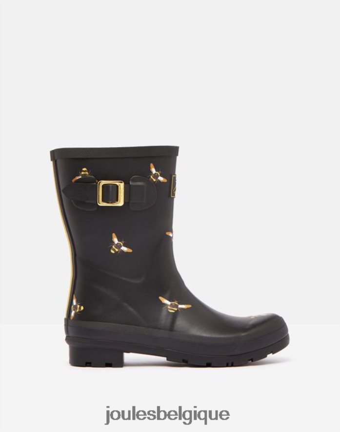 abeilles noires métalliques bottes de pluie mi-hautes imprimées Molly femmes chaussure Joules ND0H6T6