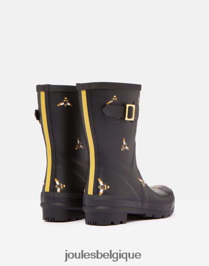 abeilles noires métalliques bottes de pluie mi-hautes imprimées Molly femmes chaussure Joules ND0H6T6