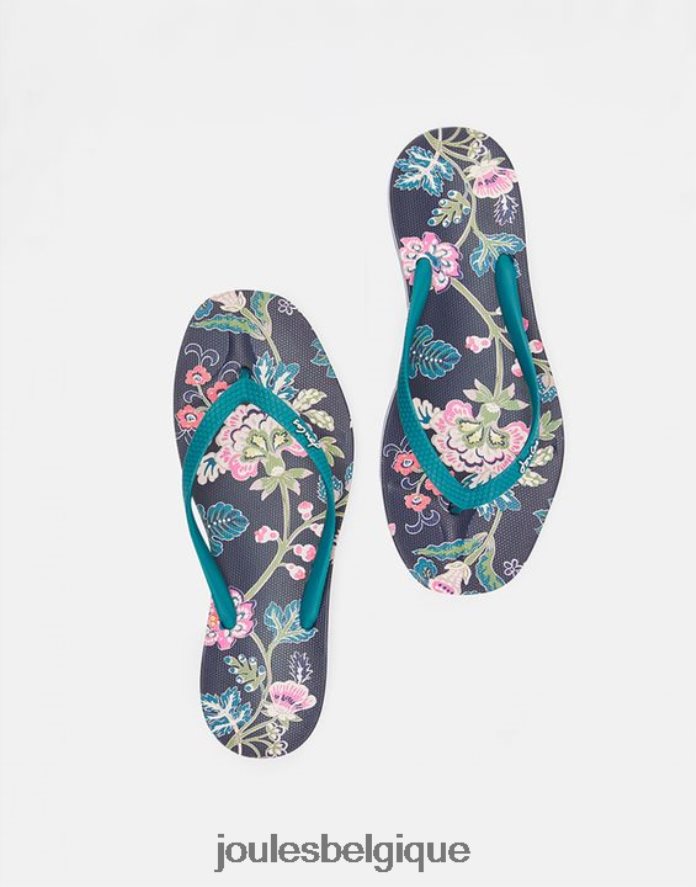 bleu marine fleuri tongs sunvale femmes chaussure Joules ND0H6T154