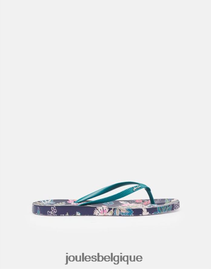 bleu marine fleuri tongs sunvale femmes chaussure Joules ND0H6T154