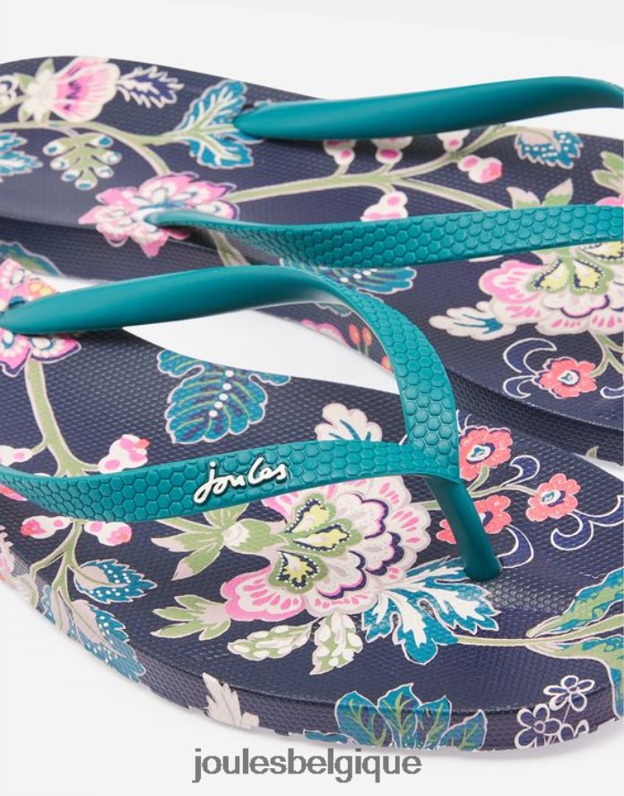 bleu marine fleuri tongs sunvale femmes chaussure Joules ND0H6T154