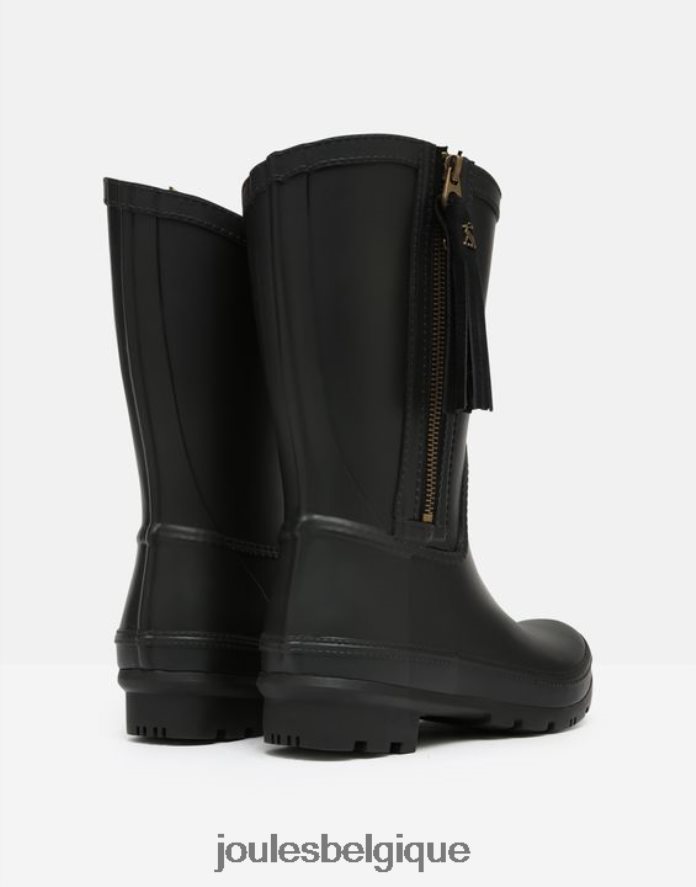 vrai noir bottes de pluie mi-hautes rosalind avec pompon interchangeable femmes chaussure Joules ND0H6T23