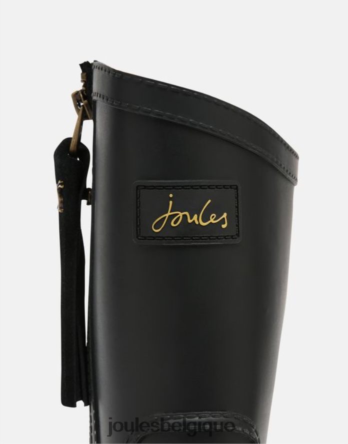 vrai noir bottes de pluie mi-hautes rosalind avec pompon interchangeable femmes chaussure Joules ND0H6T23
