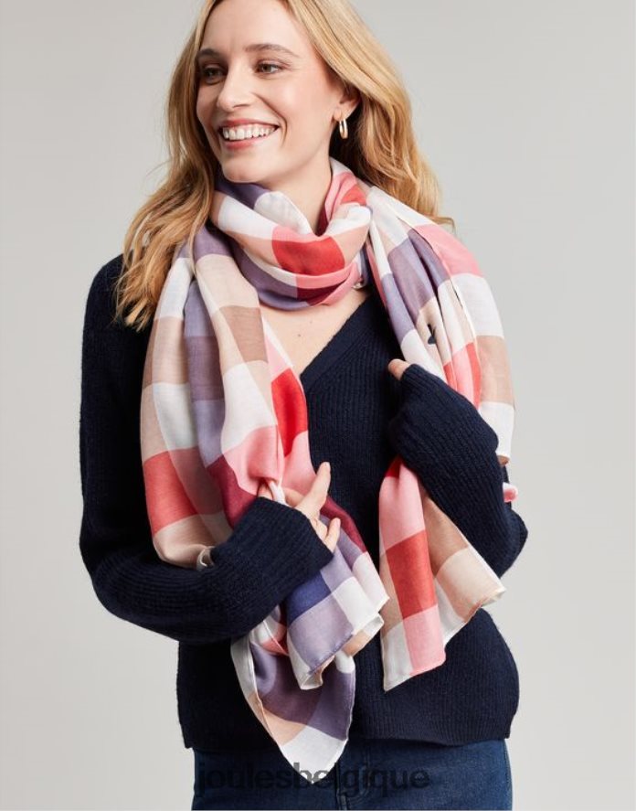 abeille multi vichy écharpe tissée légère et imprimée femmes accessoires Joules ND0H6T160