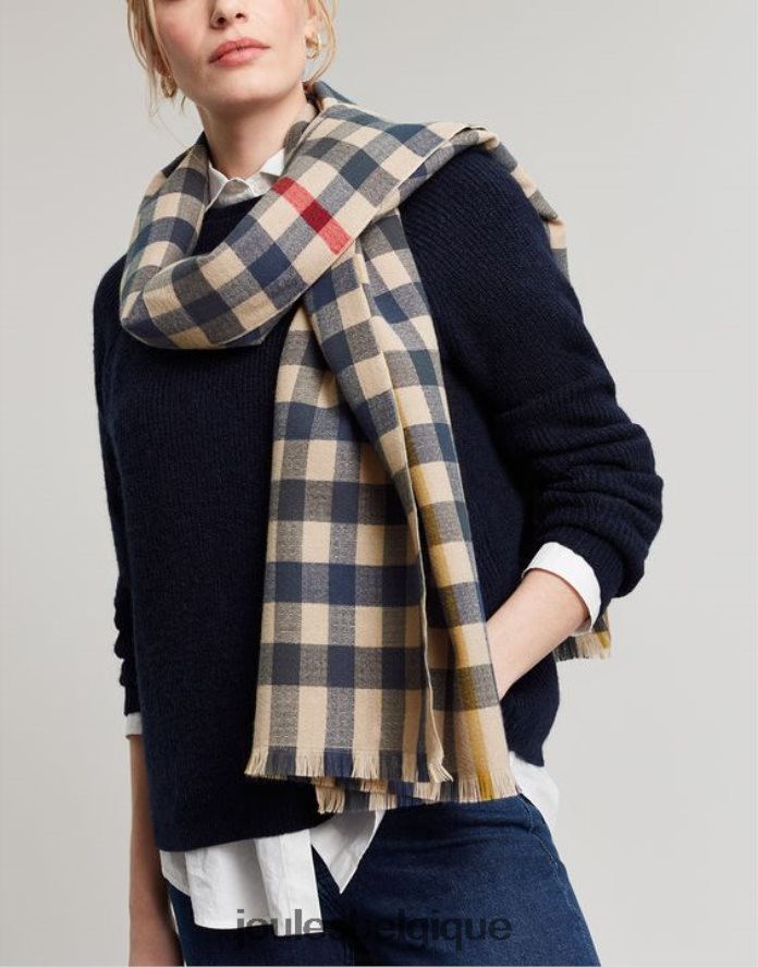 chèque Henson écharpe brossée farnsley femmes accessoires Joules ND0H6T129