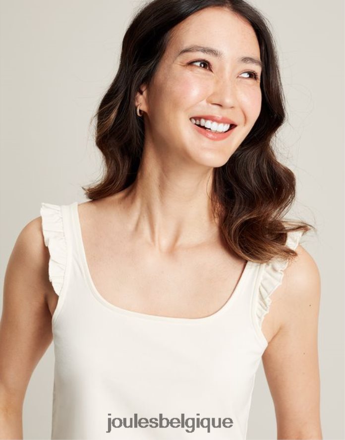 crème débardeur claire à volants femmes vêtements Joules ND0H6T130
