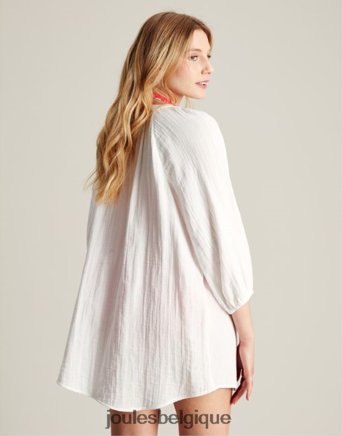 blanc brillant chemisier boutonné calais femmes vêtements Joules ND0H6T115