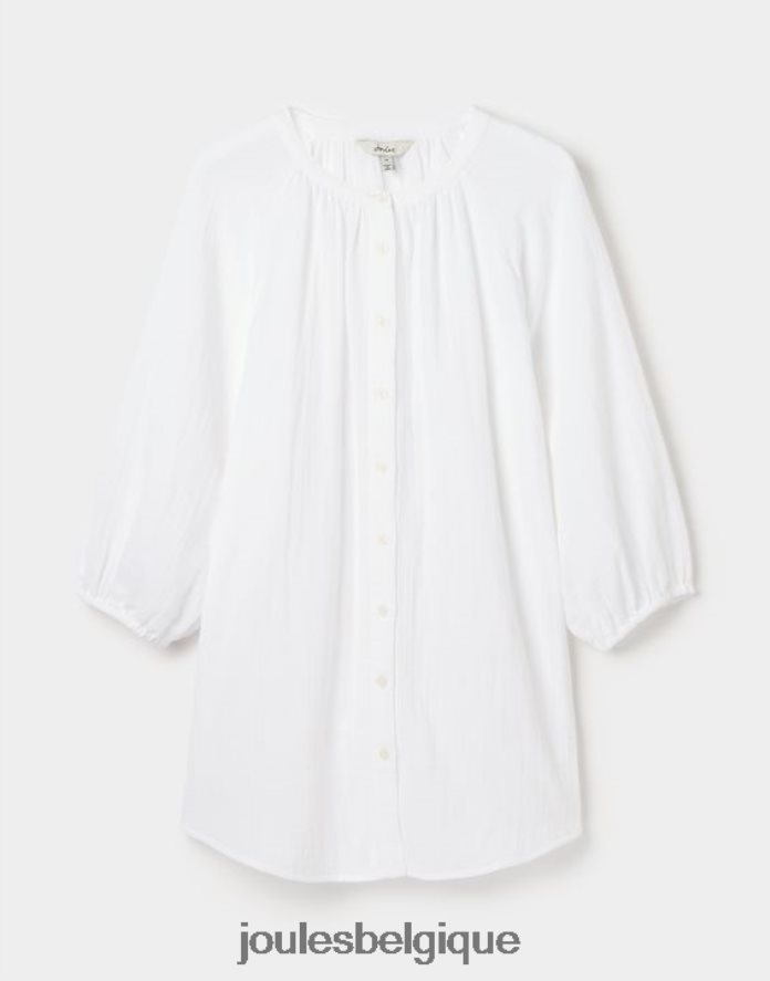 blanc brillant chemisier boutonné calais femmes vêtements Joules ND0H6T115