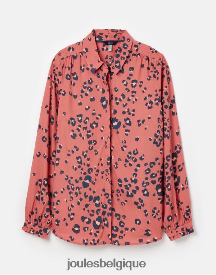 léopard rouge chemise à patte de boutonnage dissimulée Kalina femmes vêtements Joules ND0H6T59
