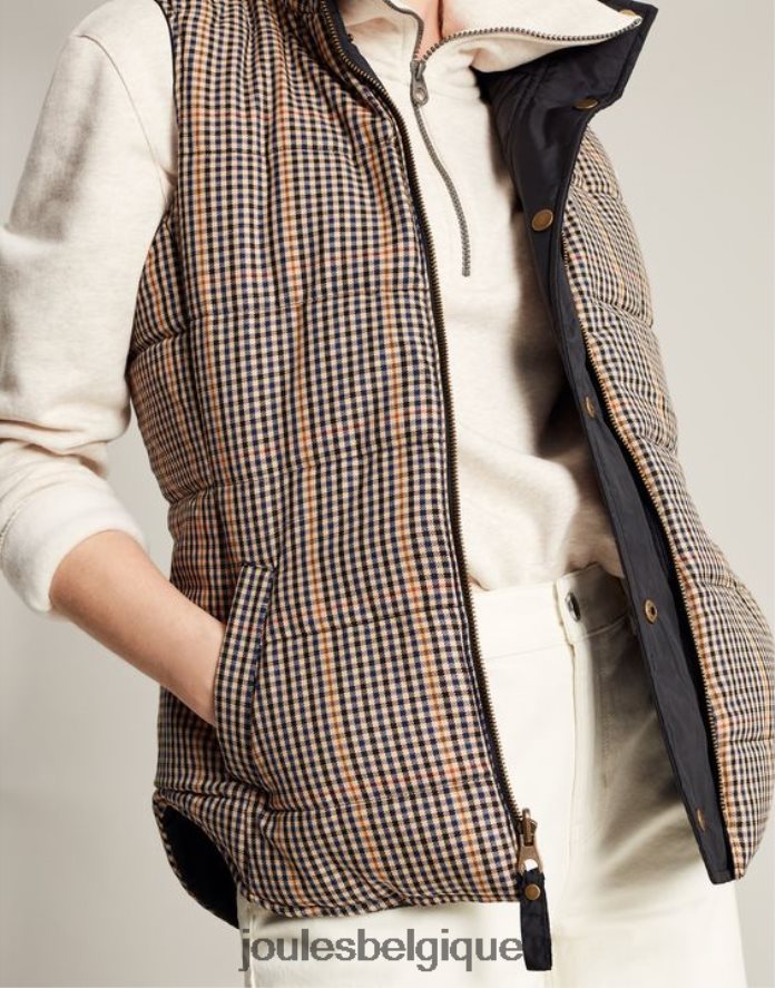 noir gilet réversible atwell à courtepointe en diamant femmes vêtements Joules ND0H6T50