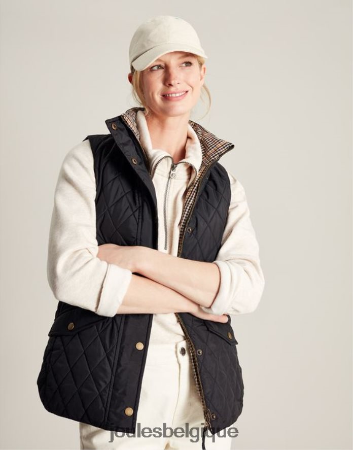 noir gilet réversible atwell à courtepointe en diamant femmes vêtements Joules ND0H6T50