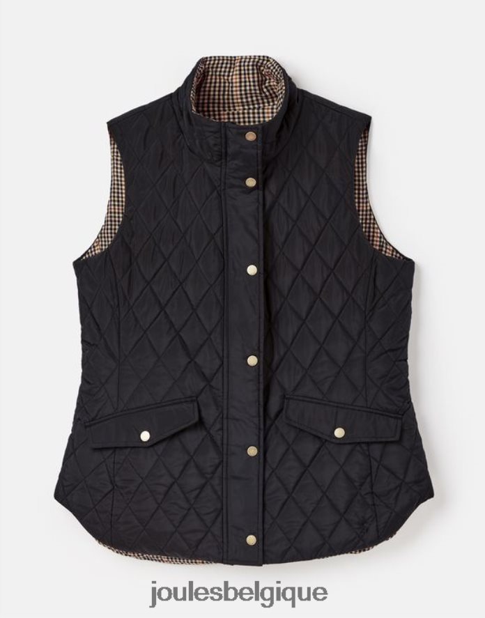 noir gilet réversible atwell à courtepointe en diamant femmes vêtements Joules ND0H6T50