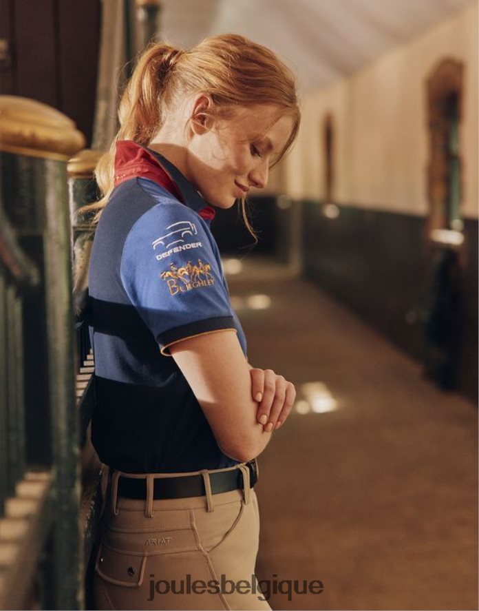 bleu foncé polo burghley femmes vêtements Joules ND0H6T114