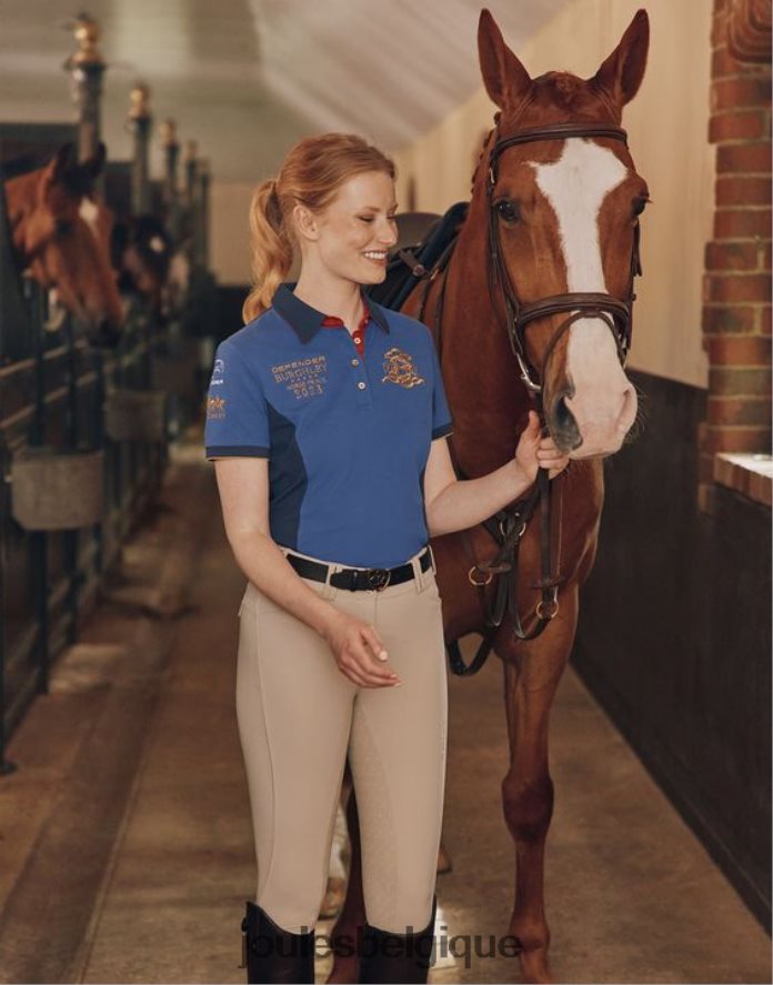 bleu foncé polo burghley femmes vêtements Joules ND0H6T114