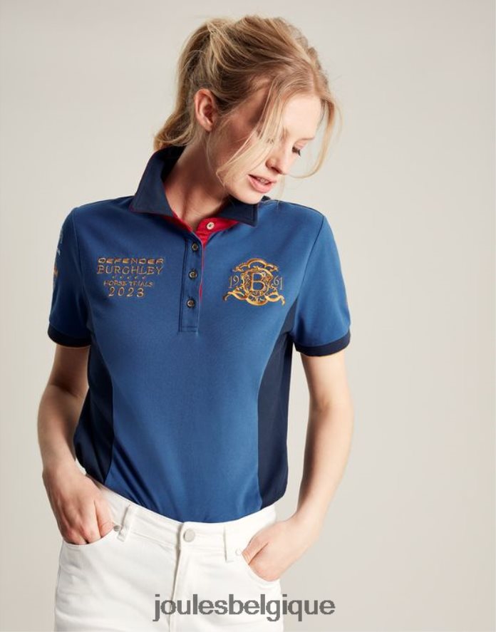 bleu foncé polo burghley femmes vêtements Joules ND0H6T114
