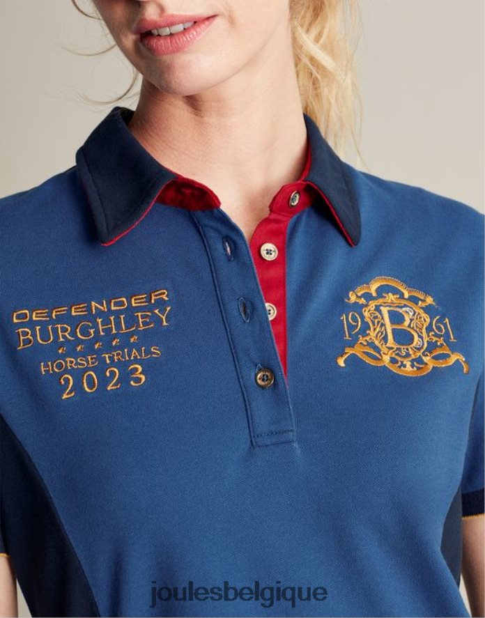 bleu foncé polo burghley femmes vêtements Joules ND0H6T114