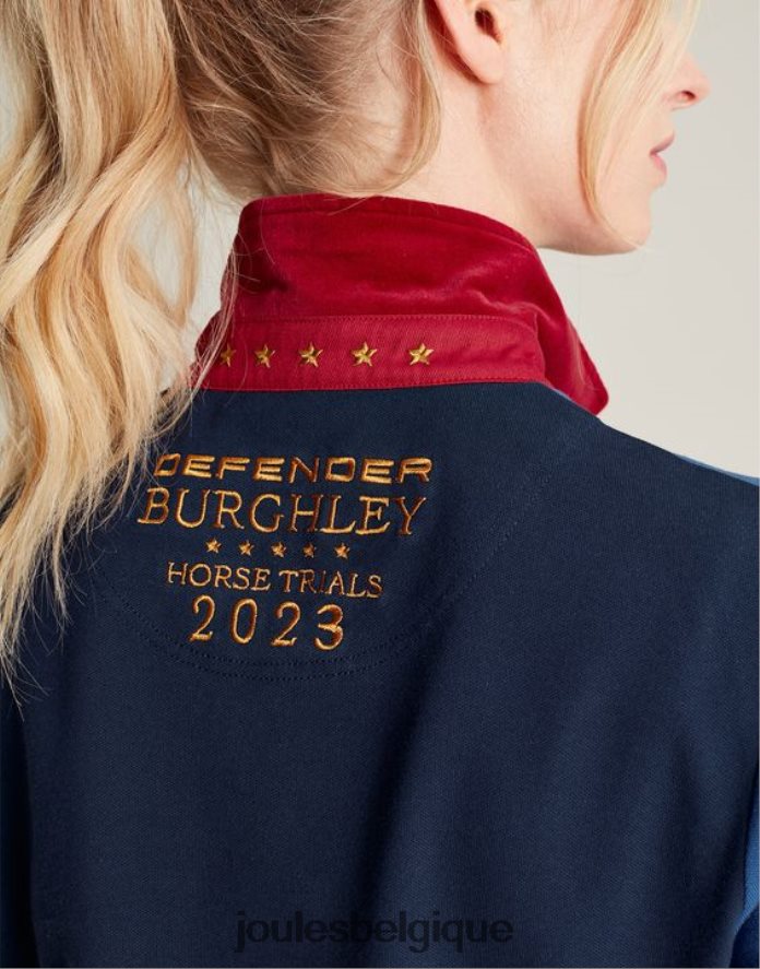 bleu foncé polo burghley femmes vêtements Joules ND0H6T114