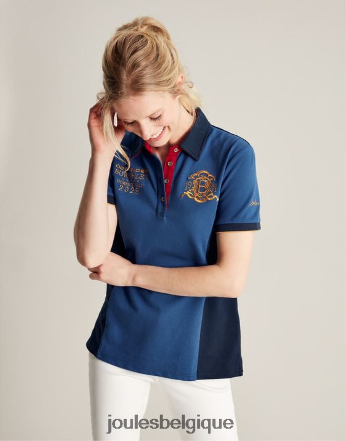 bleu foncé polo burghley femmes vêtements Joules ND0H6T114