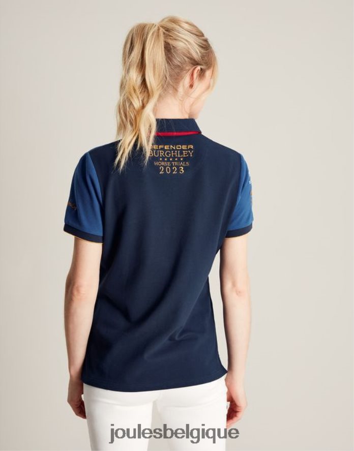 bleu foncé polo burghley femmes vêtements Joules ND0H6T114