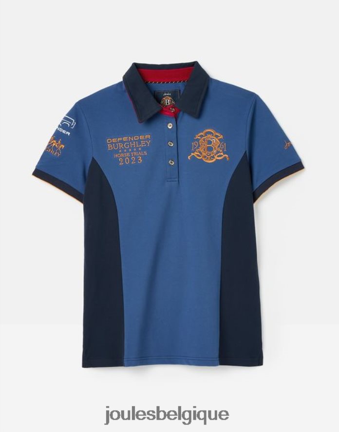bleu foncé polo burghley femmes vêtements Joules ND0H6T114