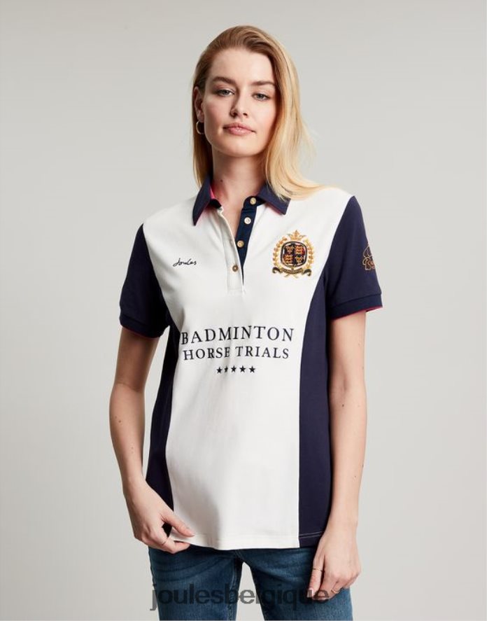 crème polo orné de badminton femmes vêtements Joules ND0H6T75