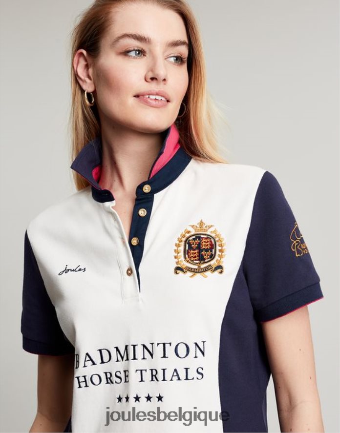 crème polo orné de badminton femmes vêtements Joules ND0H6T75