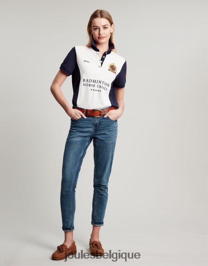 crème polo orné de badminton femmes vêtements Joules ND0H6T75