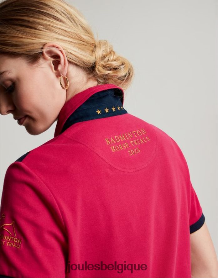 framboise profonde polo orné de badminton femmes vêtements Joules ND0H6T107