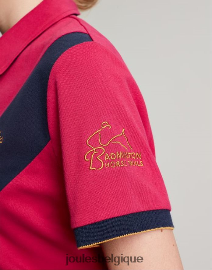 framboise profonde polo orné de badminton femmes vêtements Joules ND0H6T107