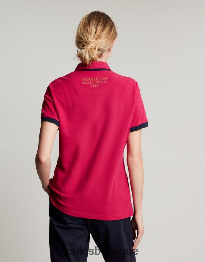 framboise profonde polo orné de badminton femmes vêtements Joules ND0H6T107